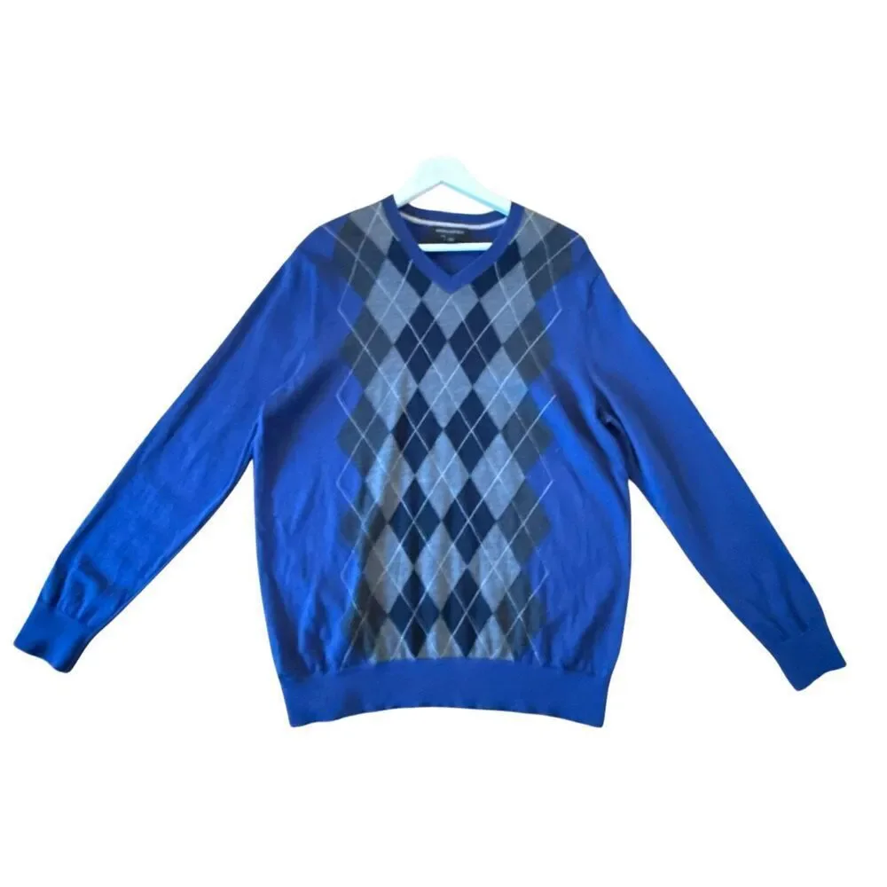 Banana Republic 100% merino wool argyle sweater XL